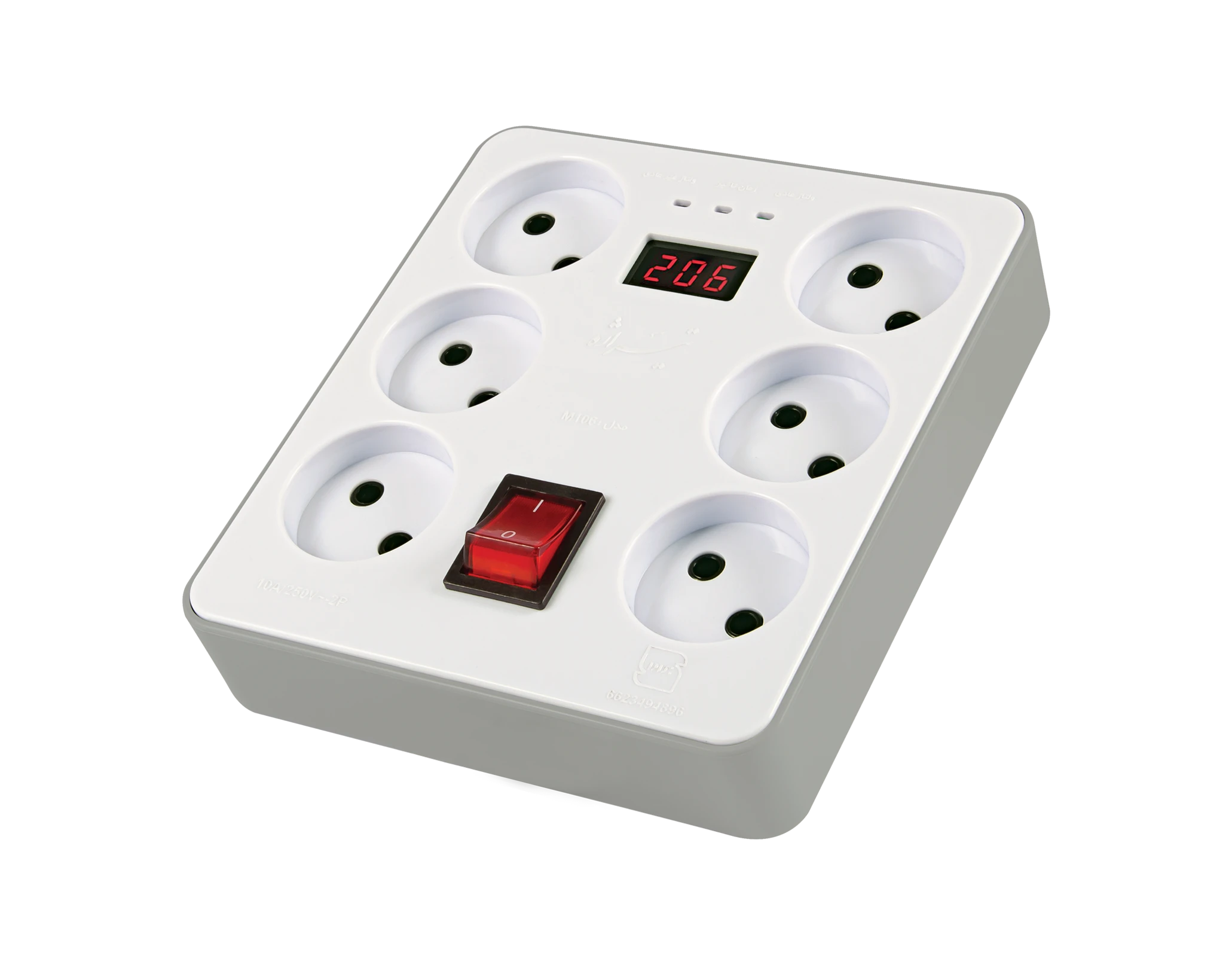 محافظ-برق-بدون-ارت-دیجیتال-6-خانه-کامپیوتر-و-لوازم-صوتی-و-تصویری-استاندارد-تیراژه-مدل-m106